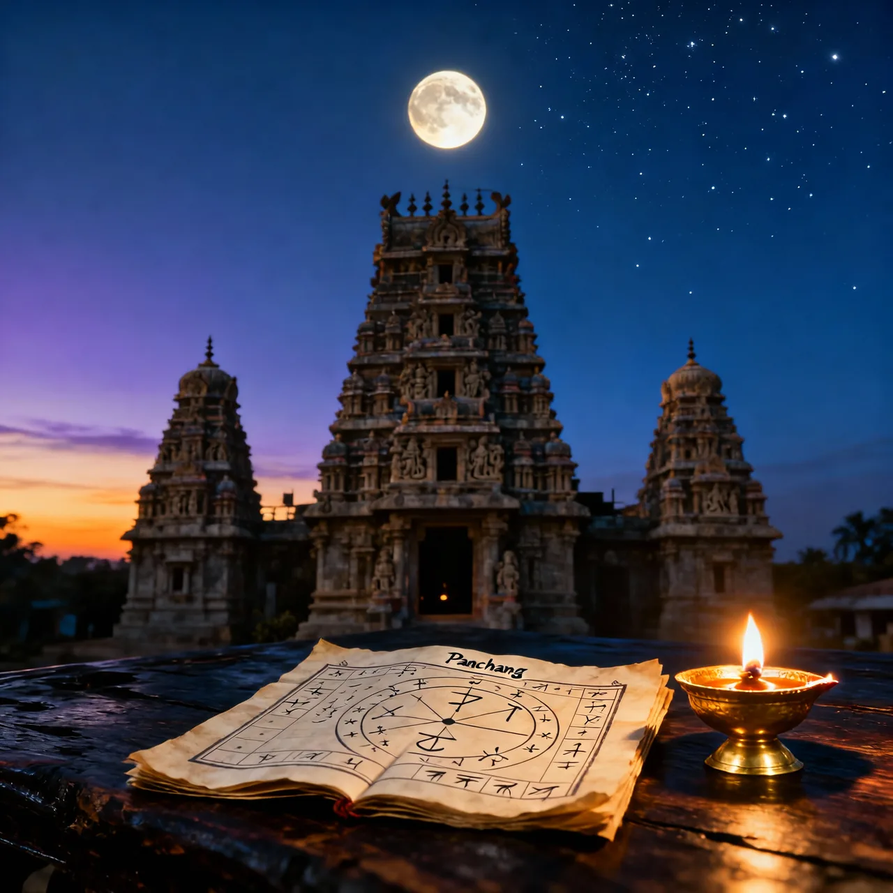 Krishna Janmashtami scene representing Ashtami Tithi and Rohini Nakshatra