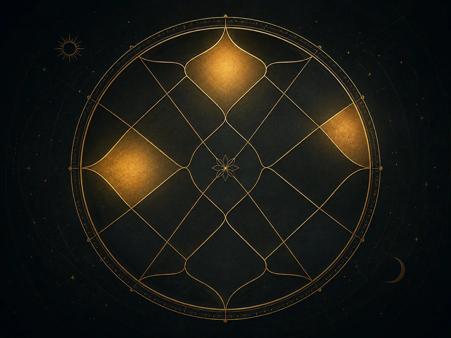 Vedic chart wheel with career-related houses highlighted