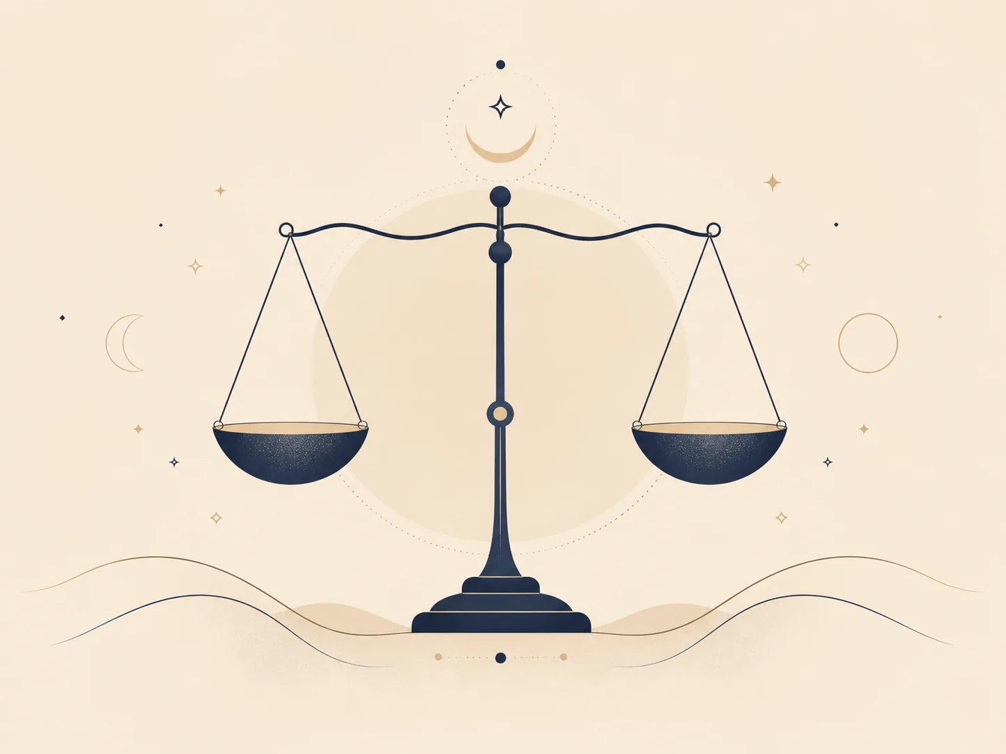 Balanced scale illustrating that a dosha reflects imbalance, not a curse