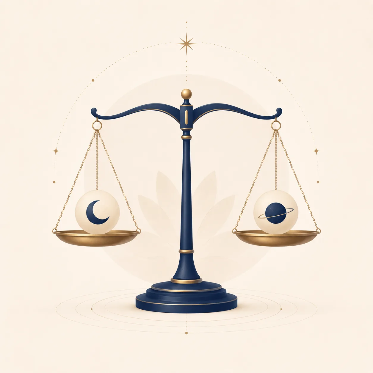 Balanced scale representing planetary Dosha context