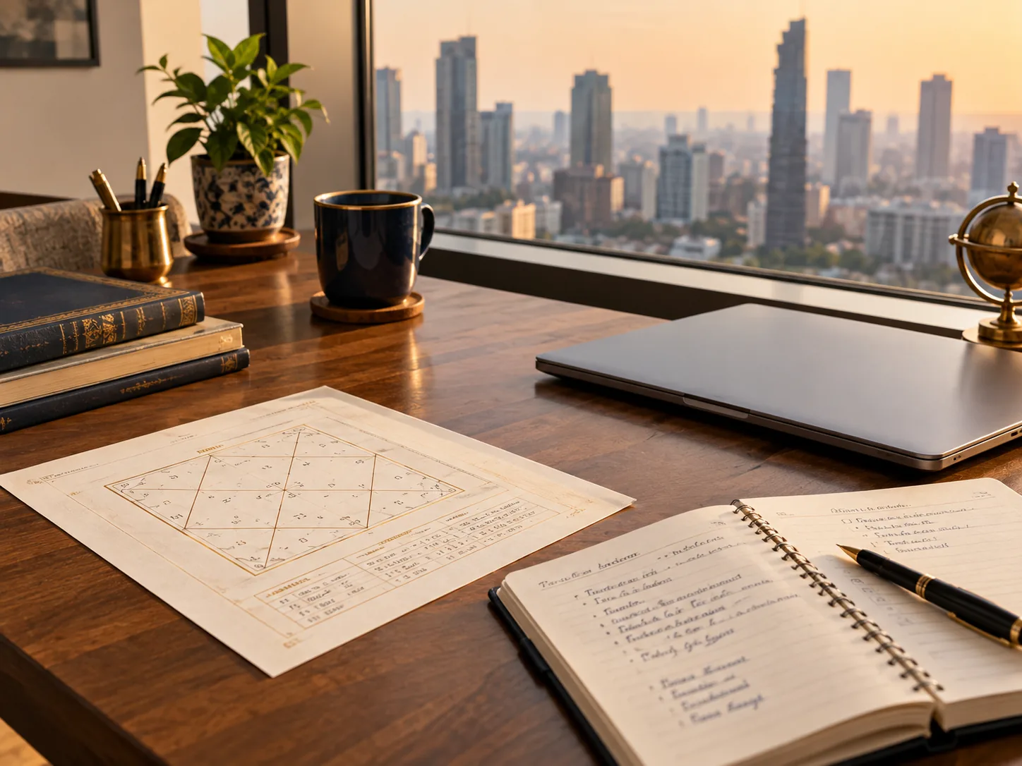 Kundli chart and career planning materials symbolizing the role of astrology in professional life